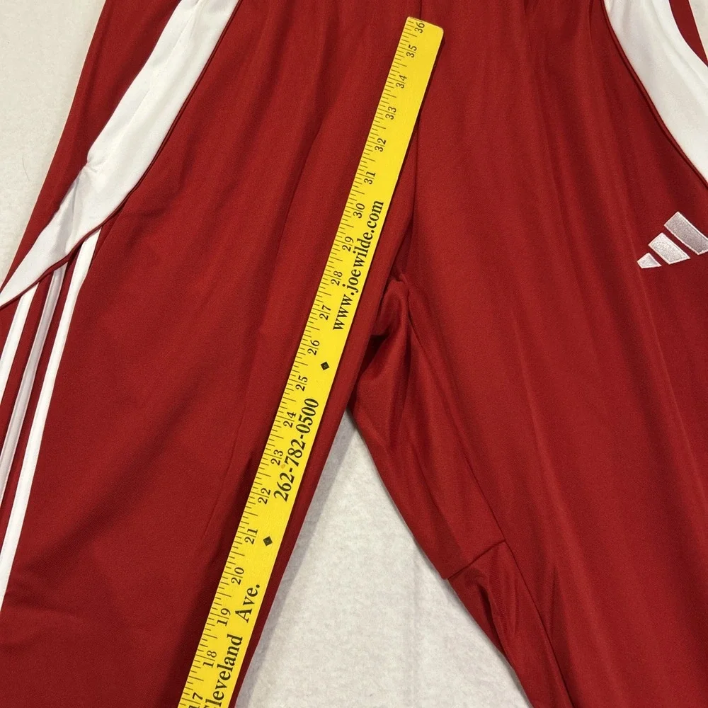 Adidas Tiro 24 Track Pants Mens Large Red White Stripe Tapered Zip IV7264 NWT